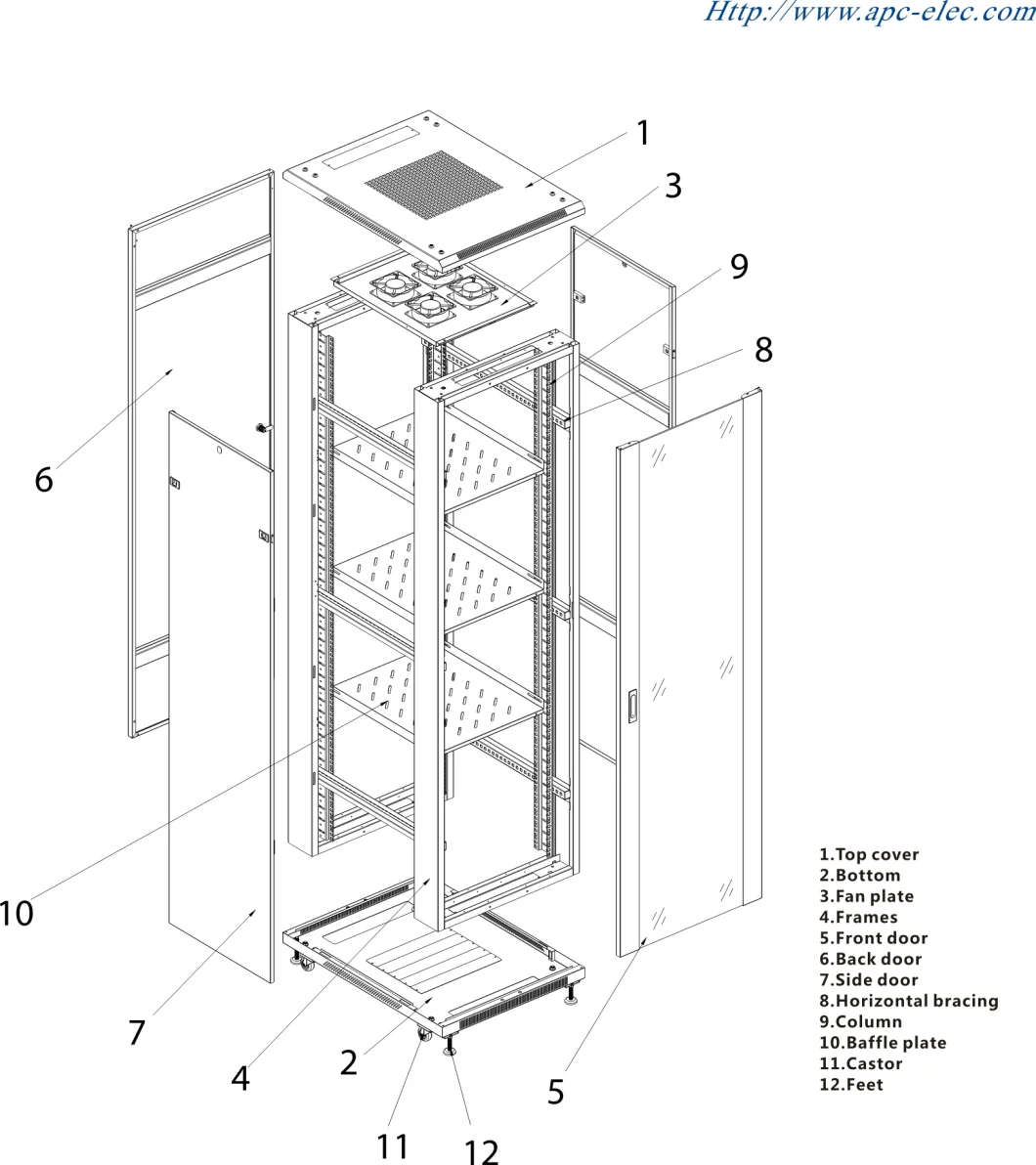 19 Inch Data Center Server Rack 42u Floor Standing Glass Door, Fllor Cabinet, Server Cabinet, Wall Mount Cabinet, Network Cabinet