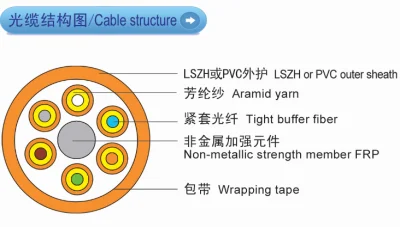 Câble à fibre optique d'intérieur pour transmission multidirectionnelle