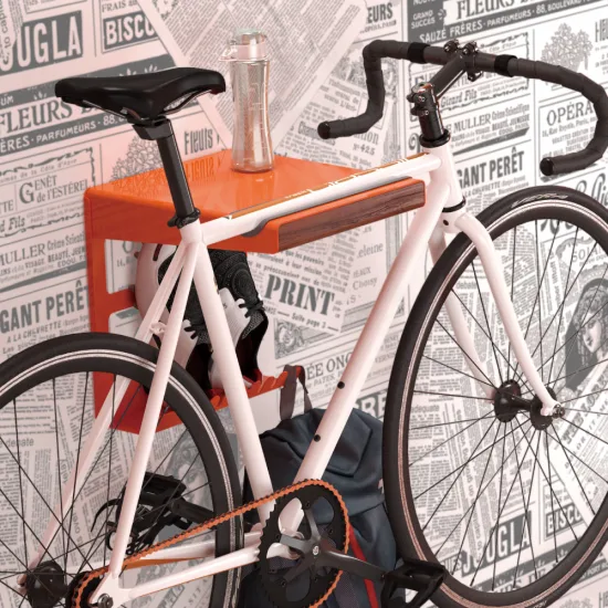 Support de rangement mural pour vélo avec étagère ouverte et crochets pour garage ou maison